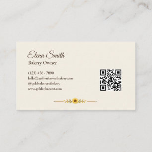 Carte De Visite Code QR des produits de boulangerie de Golden Harv