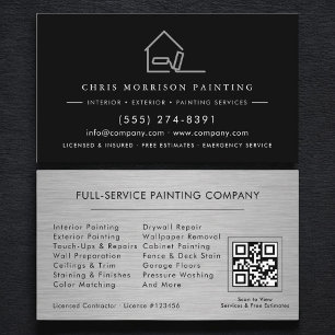 Carte De Visite Code QR des services de peinture