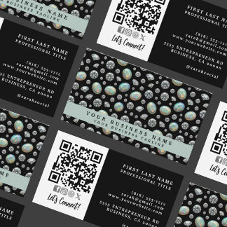 Carte De Visite Code QR | Diamant + Opale Luxe Haut de Gamme |