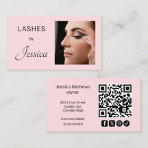Code QR d'icône sociale de script rose Blush Photo
