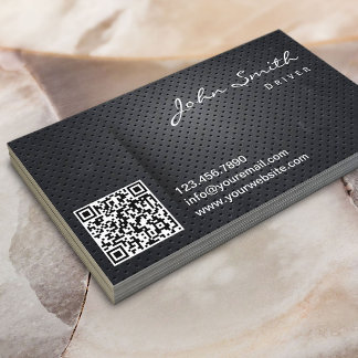 Carte De Visite Code QR du Cool Taxi Limo en métal noir
