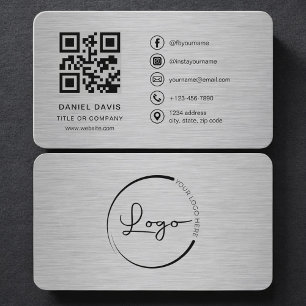 Carte De Visite Code QR du logo de l'entreprise métallisé
