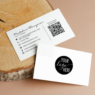 Carte De Visite Code QR du logo de société professionnel minimalis