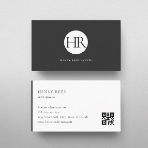Carte De Visite Code QR du logo monogramme classique