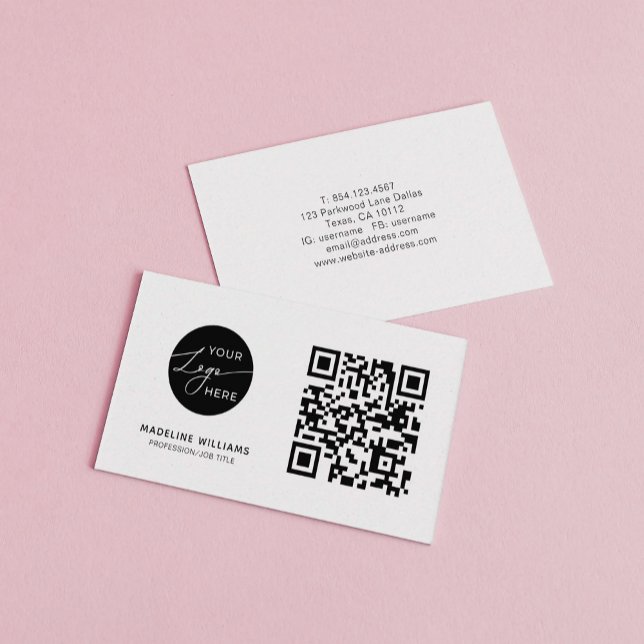 Carte De Visite Code QR du logo professionnel de base (Créateur téléchargé)