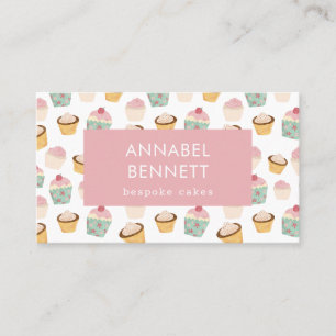Carte De Visite Code QR du Motif Cute Boho Cupcake