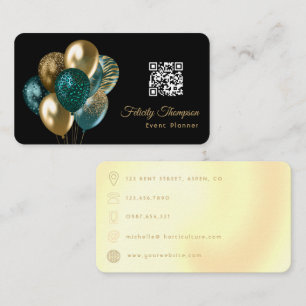 Carte De Visite Code QR du planificateur d'événement de ballons sa