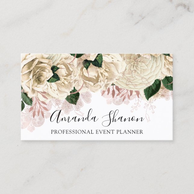 Carte De Visite Code QR du Rose Gold du planificateur d'événements (Devant)