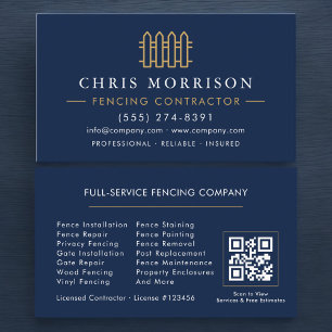 Carte De Visite Code QR du service de clôture