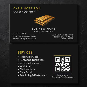 Carte De Visite Code QR du service de revêtement de sol