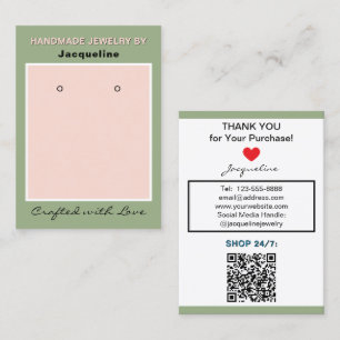 Carte De Visite Code QR du site Web de bijoux roses sauge