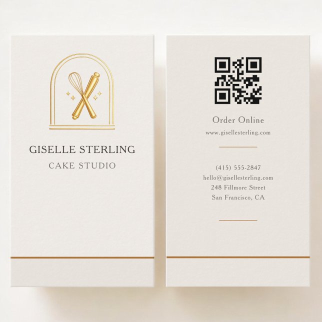 Carte De Visite Code QR du Studio de Gâteaux (Créateur téléchargé)