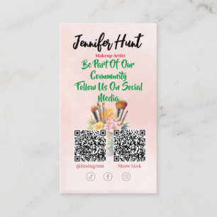 Carte De Visite Code QR du style des médias sociaux tendance