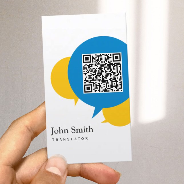 Carte De Visite Code QR du traducteur de bulles de discussion simp (Créateur téléchargé)