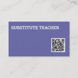 Carte De Visite Code QR du tuteur enseignant substitut