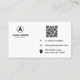 Carte De Visite Code QR éclaboussure aquarelle pastel tendance