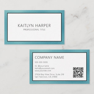 Carte De Visite Code QR Elegant Bordé de Papier D'aluminium Sarcel
