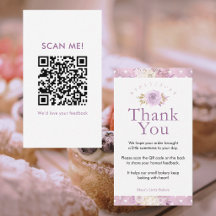Code QR élégant Fleurs Rose Poussiéreuse Laissez u
