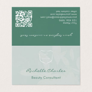 Carte De Visite Code QR élégant moderne eucalyptus vert Ajouter un