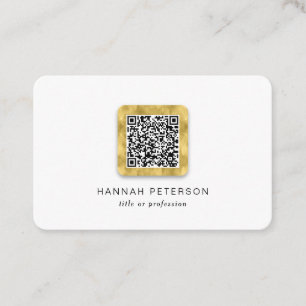 Carte De Visite Code QR élégant simple moderne or tendance élé