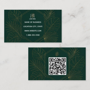 Carte de visite code QR Emeraude Or Tropical