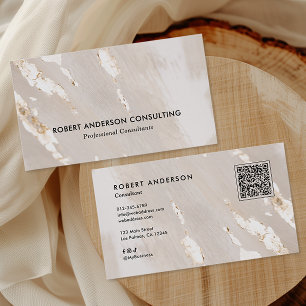 Carte De Visite Code QR en feuille d'or professionnelle & Médias S