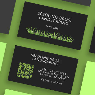 Carte De Visite Code QR Entretien de pelouse Aménagement paysager 