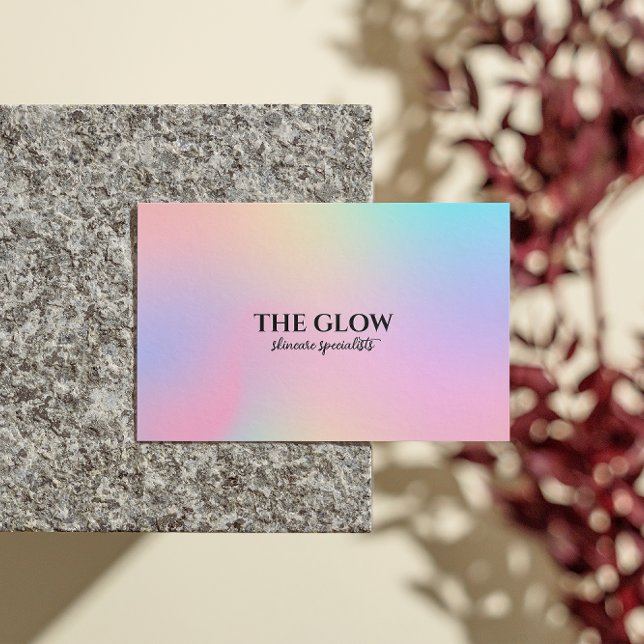 Carte De Visite Code Qr Esthétique Holographique Rose Iridescente (Esthetician Pink Holographic Iridescent Qr Code Business Card)