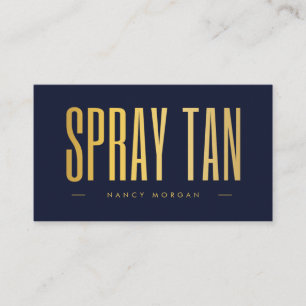 Carte De Visite Code QR et logo de bronzage en spray bleu marine e