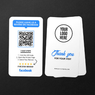 Carte De Visite Code QR Facebook Avis Évaluez Mon Entreprise 5 Éto
