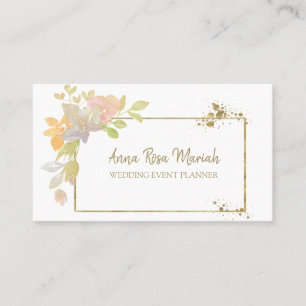 Carte De Visite *~* CODE QR Fleur de Parties scintillant dorée Pas