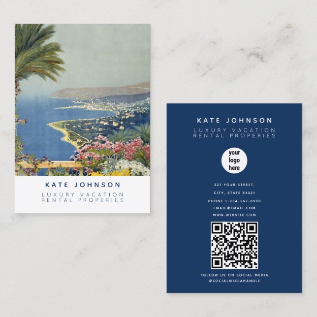 Carte De Visite Code QR Gestion des biens immobiliers de l'agent (Devant / Derrière)