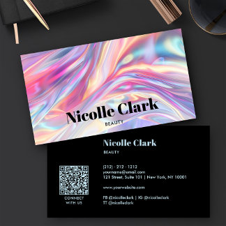 Carte De Visite Code QR Holographique moderne
