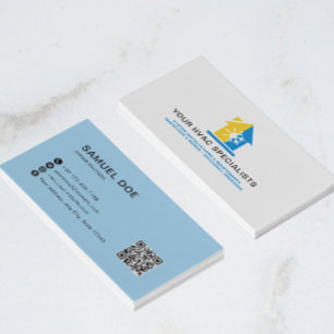 Carte De Visite Code QR HVAC simple et moderne