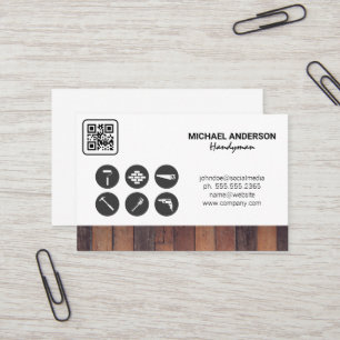 Carte De Visite Code Qr   Icônes de menuiserie