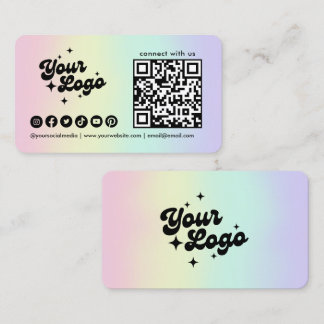 Carte De Visite Code Qr Logo Connectez-Vous Avec Nous Holographiqu
