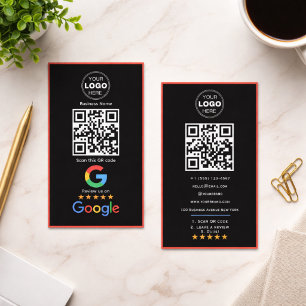 Carte De Visite Code QR Logo de révision d'entreprise personnalisé