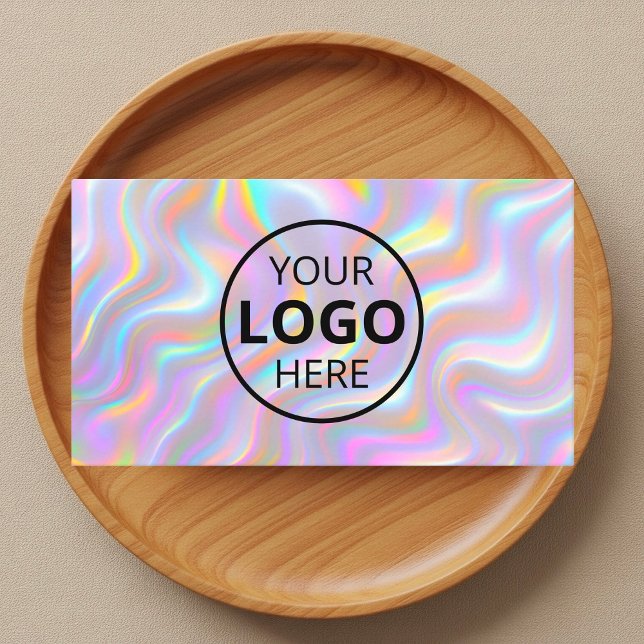 Carte De Visite Code QR Logo Effet 3D Iridescent (Créateur téléchargé)