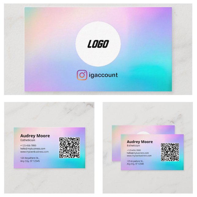 Carte De Visite Code QR Logo Esthéticienne (Logo QR Code Esthetician Business Card
)