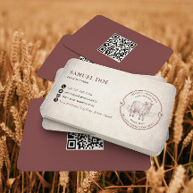Code QR LOGO Ferme de mouton agneau Rouge Vintage