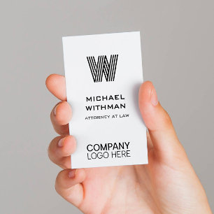 CARTE DE VISITE CODE QR LOGO MONOGRAMME ENTREPRISE LIGNE NOIRE