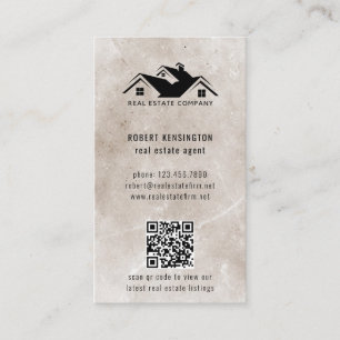 Carte De Visite Code QR Logo personnalisé moderne Agent immobilier