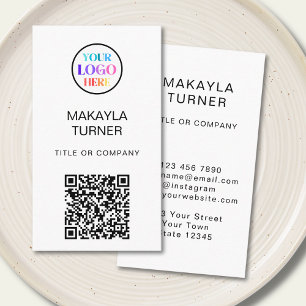 Carte De Visite Code QR Logo Professionnel d'Entreprise