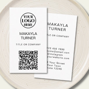 Carte De Visite Code QR Logo Professionnel d'Entreprise