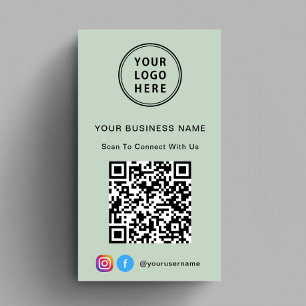 Carte De Visite Code QR Logo Promotionnel Sage