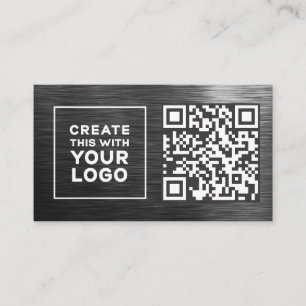 Carte De Visite Code QR Logo Revêtement métallique Professionnel M