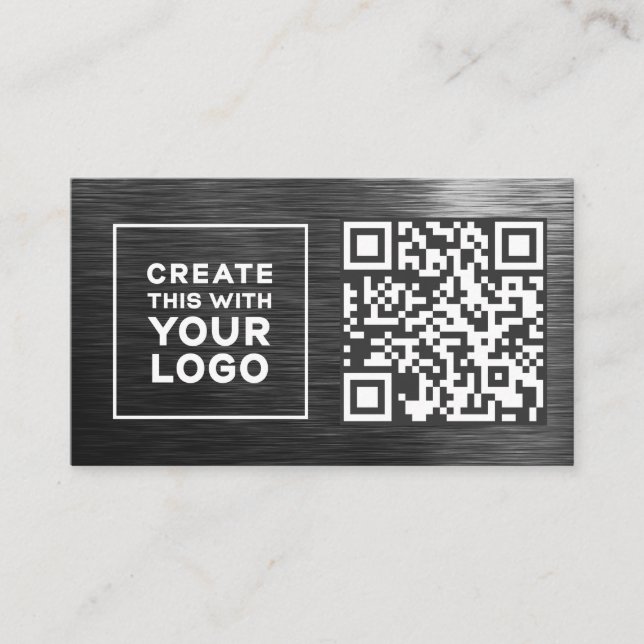 Carte De Visite Code QR Logo Revêtement métallique Professionnel M (Devant)