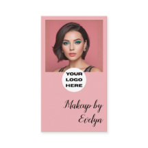 Code QR Logo Script Rose Pâle Photo Maquillage