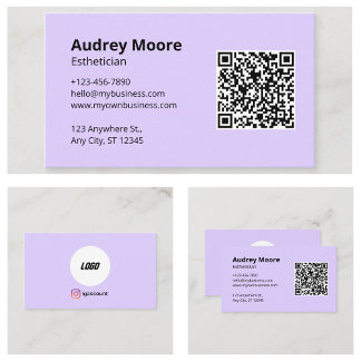 Carte De Visite Code QR Logo Services d'esthéticienne
