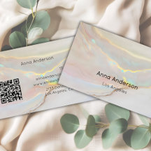 Code QR Luxe Moderne Pierre Opale Minérale Or 